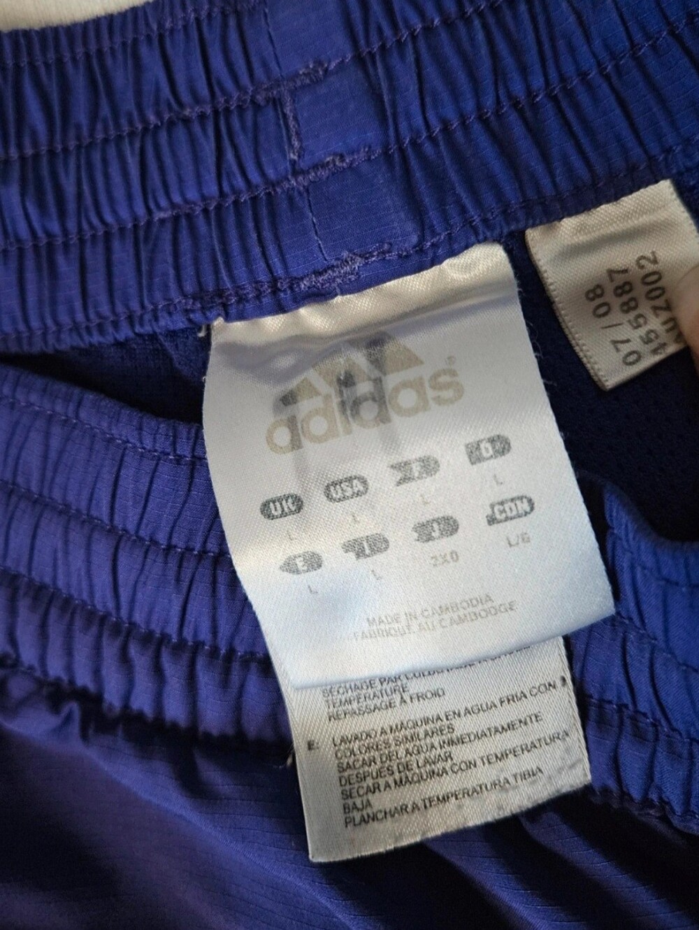 Vintage Y2K Adidas track windbreaker pants in a vibrant royal purple - Picture 4 of 4